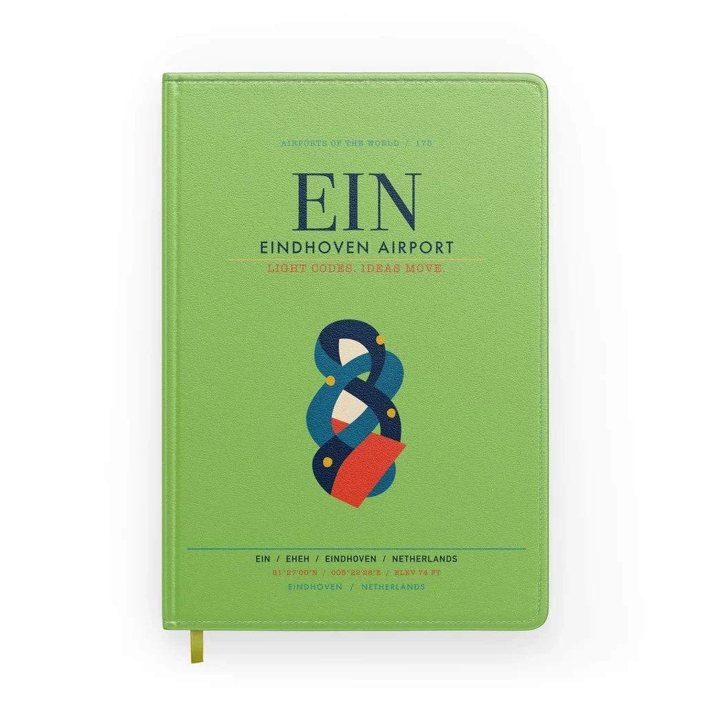 Eindhoven Airport (EIN) design on light green notebook