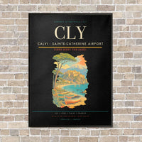 Thumbnail for Calvi - Sainte-Catherine Airport CLY vertical canvas print - framed - black background