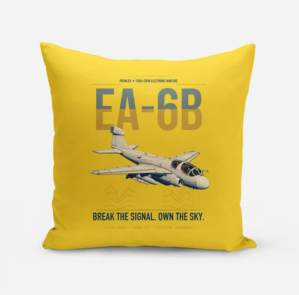 EA-6B Prowler design on yellow pillow