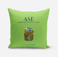 Thumbnail for Aspen - Pitkin County Airport (ASE) design on light green pillow