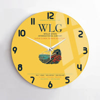 Thumbnail for Wellington International Airport (WLG) design on yellow no frame wall clock