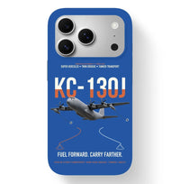 Thumbnail for KC-130J SUPER HERCULES design on blue magsafe iphone case, for iPhone 17 Pro