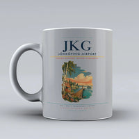Thumbnail for Jönköping Airport (JKG) airport code design on light gray ceramic mug