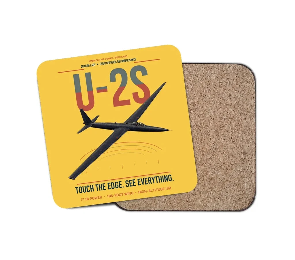 U-2S Dragon Lady design on yellow 1 piece coaster