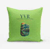 Thumbnail for Vancouver International Airport (YVR) design on light green pillow