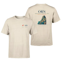 Thumbnail for Ahmed Ben Bella Airport (ORN) design printed on beige double-side t-shirt