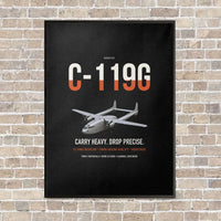 Thumbnail for C-119G Flying Boxcar vertical canvas print - framed - black background