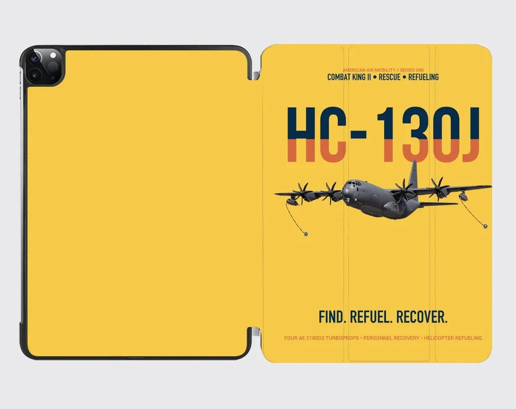 HC-130J COMBAT KING II design on yellow ipad tablet case