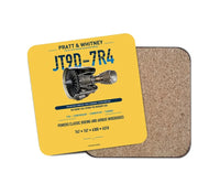 Thumbnail for JT9D-7R4 design on yellow 1 piece coaster