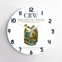 Thumbnail for Yeager Airport (CRW) design on white no frame wall clock