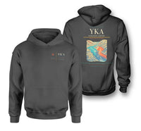 Thumbnail for Kamloops Airport (YKA) design on dark gray double-side hoodie