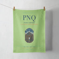 Thumbnail for Pune Airport (PNQ) design on light green towel
