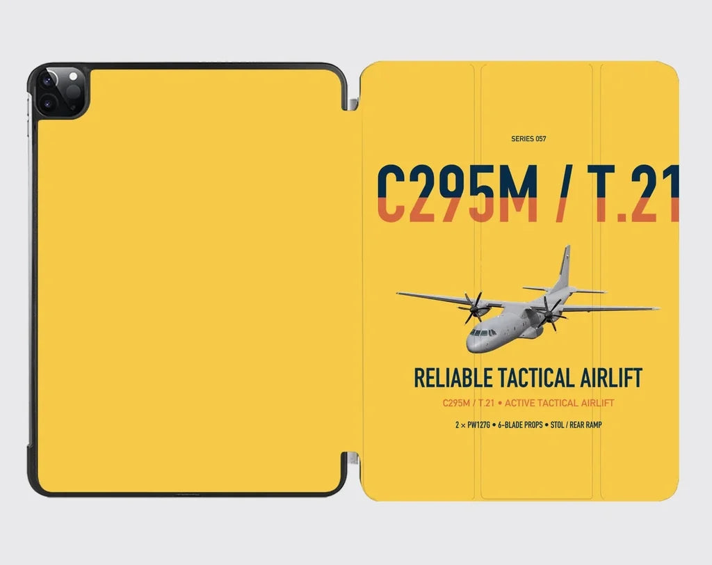 Airbus C295M T.21 design on yellow ipad tablet case
