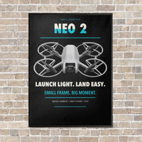 Thumbnail for DJI Neo 2 vertical canvas print - framed - black background