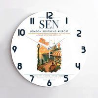 Thumbnail for London Southend Airport (SEN) design on white no frame wall clock