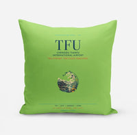 Thumbnail for Chengdu Tianfu International Airport (TFU) design on light green pillow