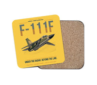 Thumbnail for F-111F Aardvark design on yellow 1 piece coaster