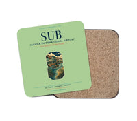 Thumbnail for Juanda International Airport Surabaya (SUB) design on light green 1 piece coaster