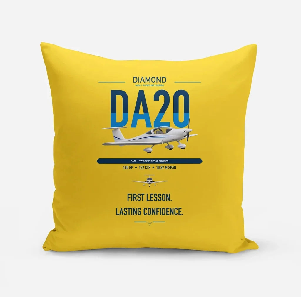 Diamond DA20 design on yellow pillow