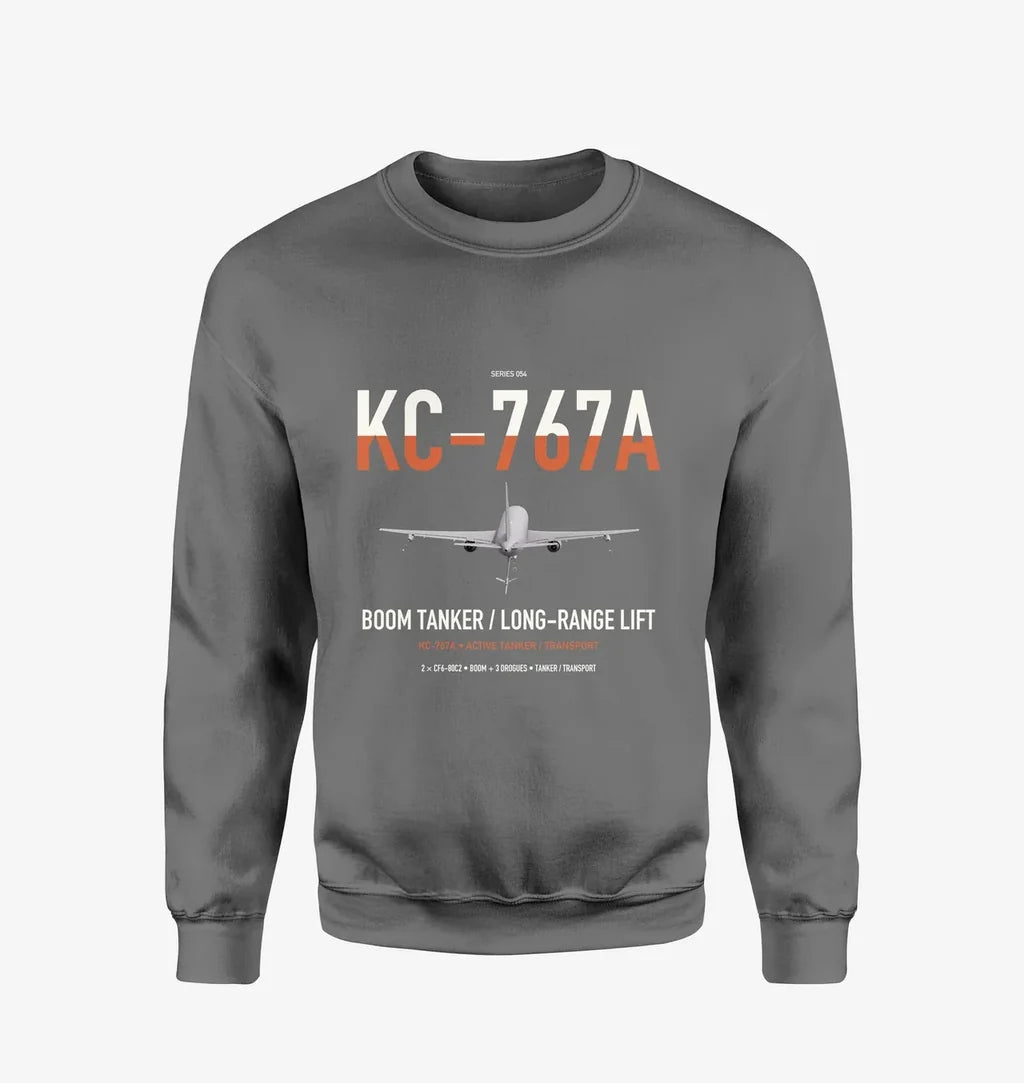 Boeing KC-767A design on gray sweatshirt