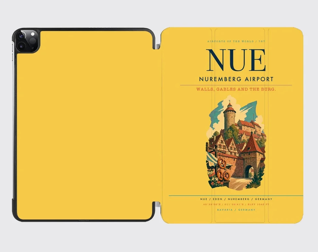 Nuremberg Airport (NUE) design on yellow ipad tablet case