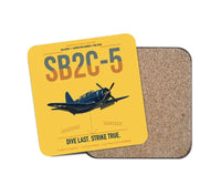 Thumbnail for SB2C-5 Helldiver design on yellow 1 piece coaster