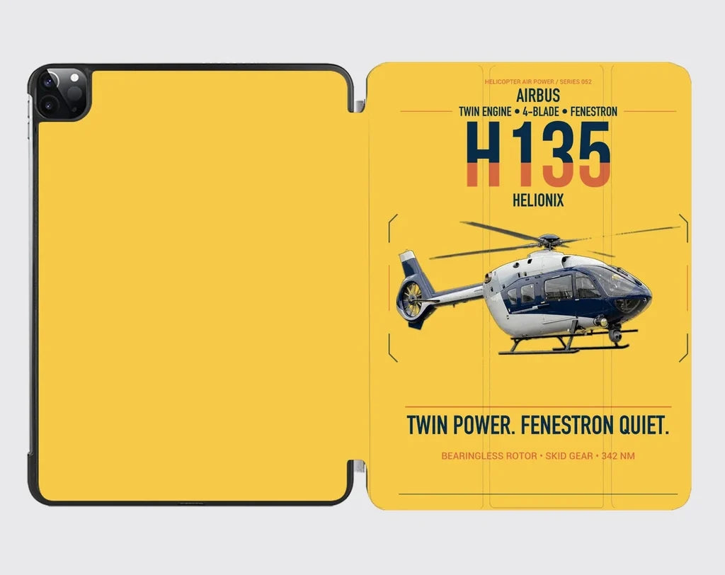 Airbus H135 design on yellow ipad tablet case