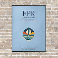 Thumbnail for Treasure Coast International Airport FPR vertical canvas print - framed - light blue background