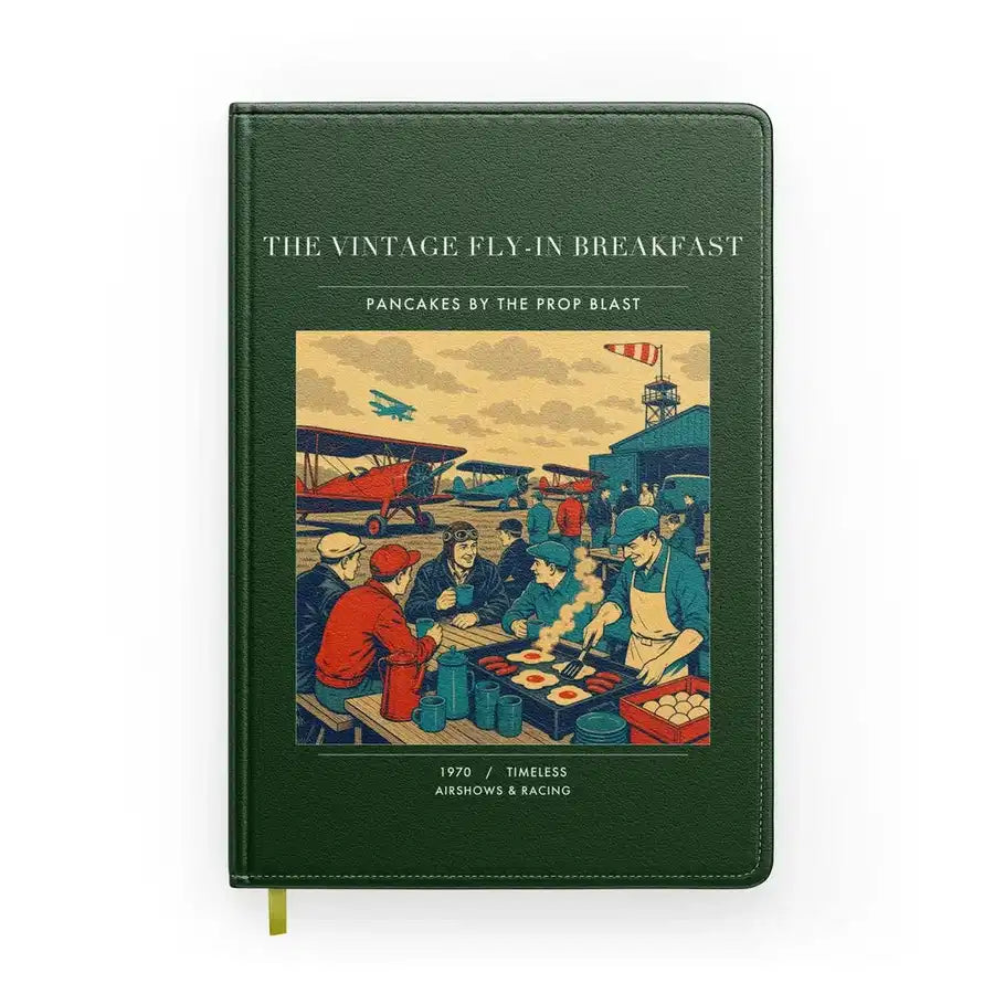 VINTAGE G4487 - The Vintage Fly-In Breakfast - Designed Notebooks design on darkgreen