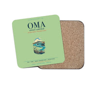 Thumbnail for Omaha Eppley Airfield (OMA) design on light green 1 piece coaster