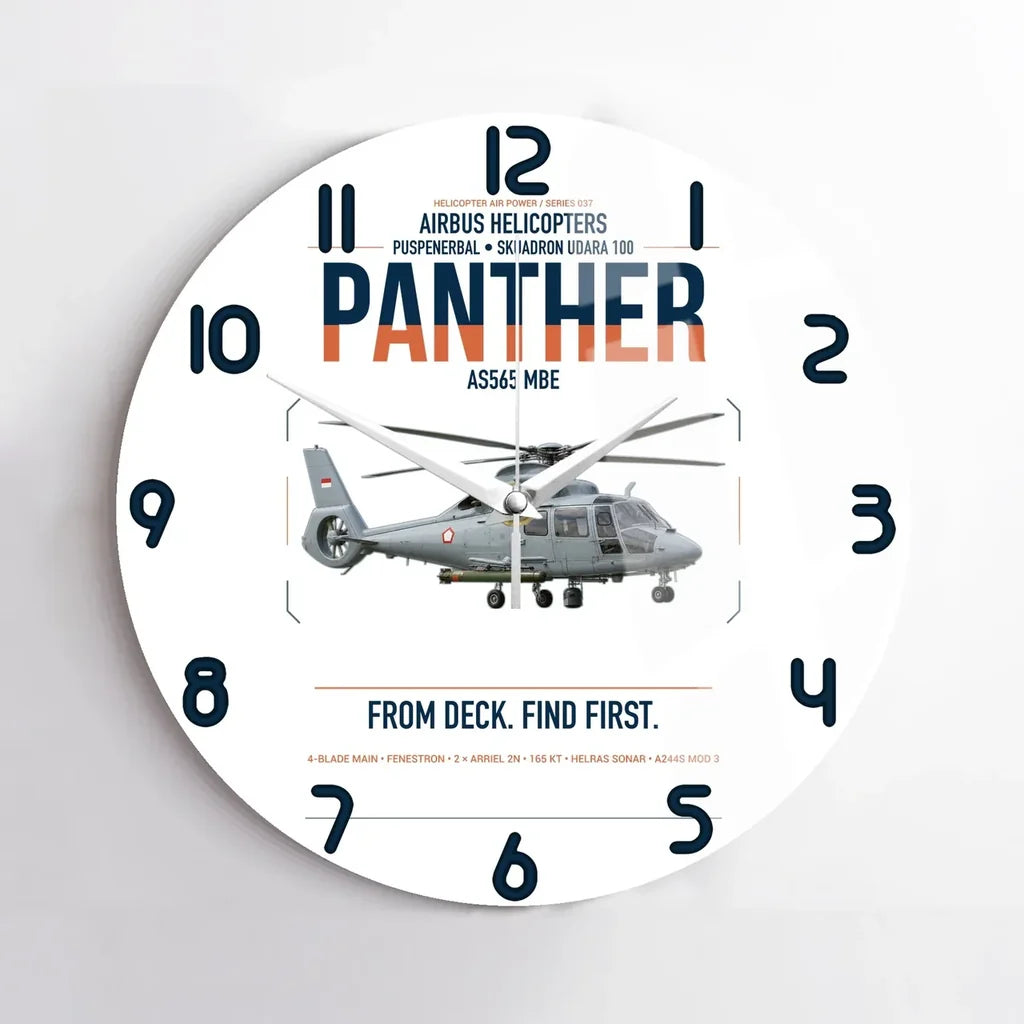 Airbus Helicopters AS565 MBe Panther design on white no frame wall clock