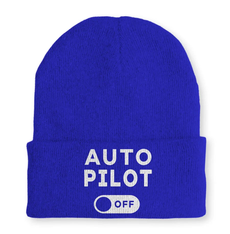 Auto Pilot Off Embroidered Beanie - view 3