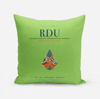 Thumbnail for Raleigh-Durham International Airport (RDU) design on light green pillow