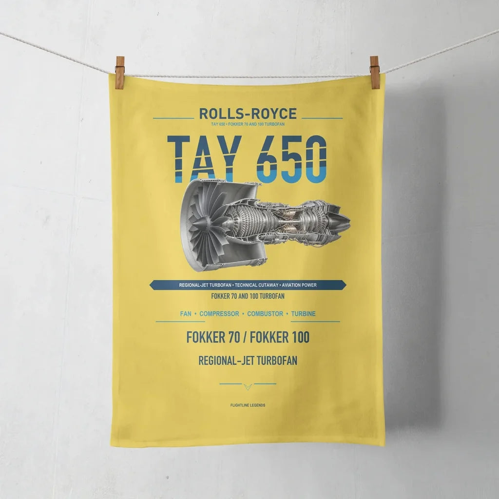 TAY 650 design on yellow towel