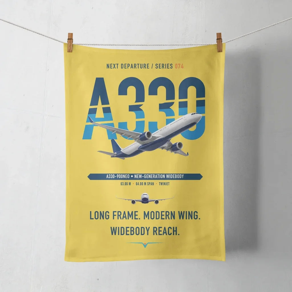Airbus A330-900neo design on yellow towel