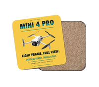 Thumbnail for DJI Mini 4 Pro design on yellow 1 piece coaster