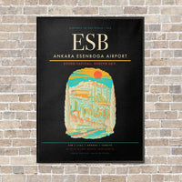 Thumbnail for Ankara Esenboga Airport ESB - Canvas Framed - Black