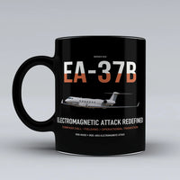 Thumbnail for EA-37B Compass Call design on black ceramic mug, double-side print