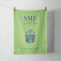 Thumbnail for Sacramento International Airport (SMF) design on light green towel
