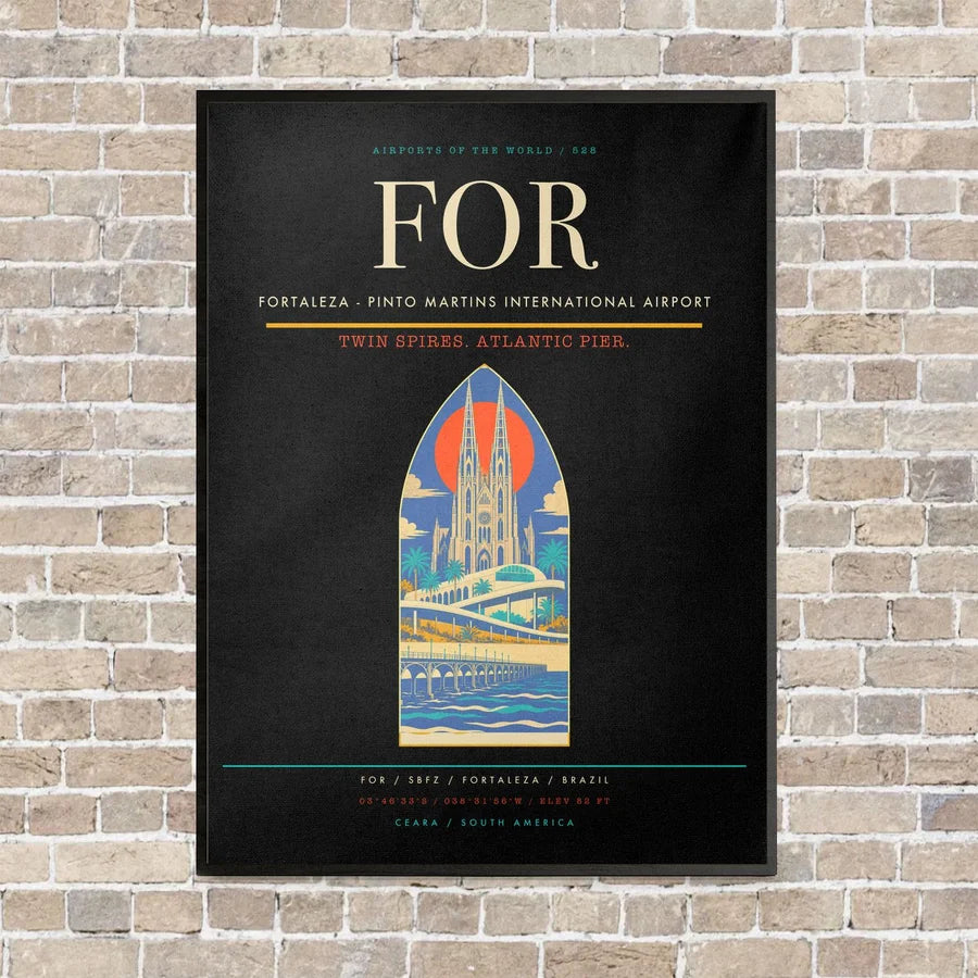 Fortaleza - Pinto Martins International Airport FOR - Canvas Framed - Black
