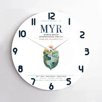 Thumbnail for Myrtle Beach International Airport (MYR) design on white no frame wall clock
