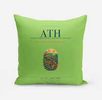 Thumbnail for Athens International Eleftherios Venizelos Airport (ATH) design on light green pillow