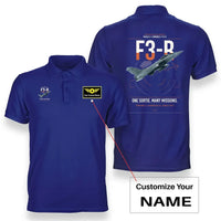 Thumbnail for Dassault Rafale C — F3-R standard design on blue+name double-side polo t-shirt, double-side print