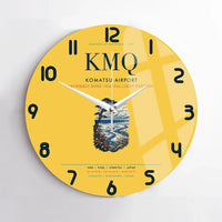 Thumbnail for Komatsu Airport (KMQ) design on yellow no frame wall clock