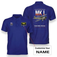 Thumbnail for Fairey Swordfish Mk I design on blue+name double-side polo t-shirt, double-side print