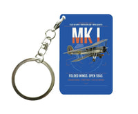 Thumbnail for Fairey Swordfish Mk I design on blue designed key chain, double-side print