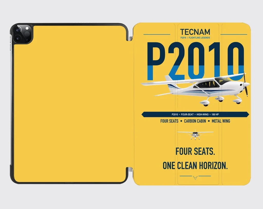 Tecnam P2010 design on yellow ipad tablet case