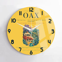 Thumbnail for Oaxaca International Airport (OAX) design on yellow no frame wall clock