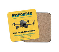 Thumbnail for BRINC Responder design on yellow 1 piece coaster