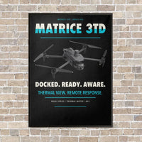 Thumbnail for DJI Matrice 3TD vertical canvas print - framed - black background